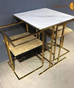 Small metal dining table for 2 people