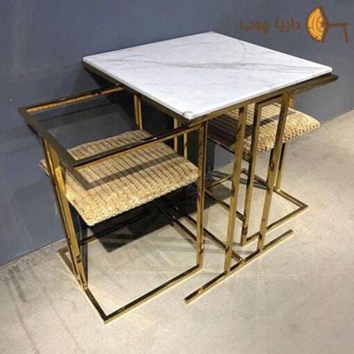 Small metal dining table for 2 people